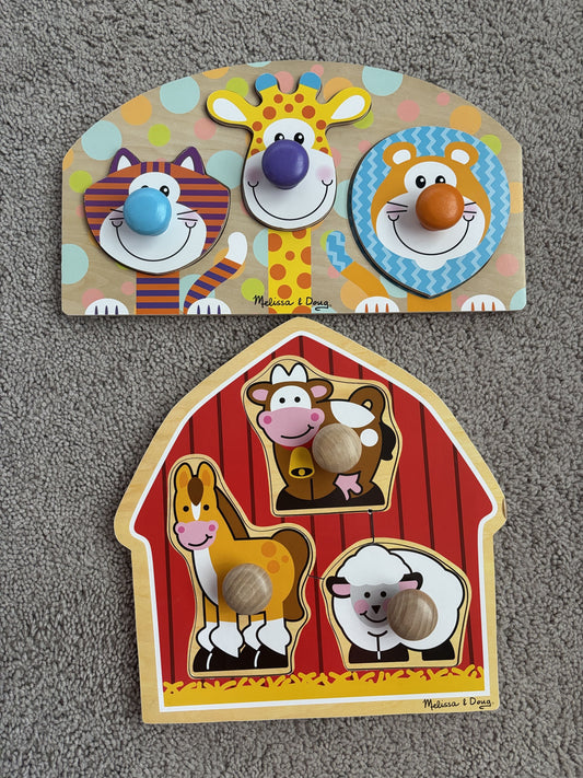 #138 -  - EUC Melissa & Doug - Set of 2 wooden puzzle (starter puzzles) - PU 45236