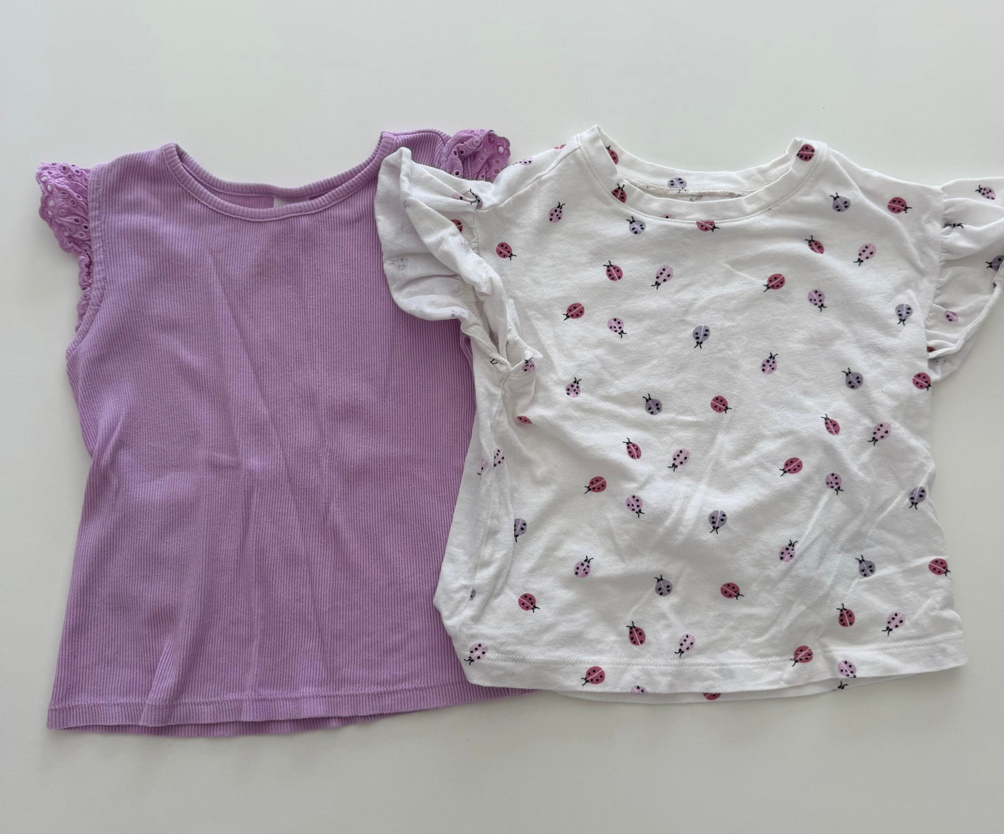 #117, Girls 4T, Gap purple tank top & ladybug tee, VGUC