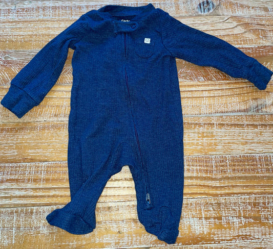Seller #3 Carter's Newborn Blue Ribbed Zip up Sleeper