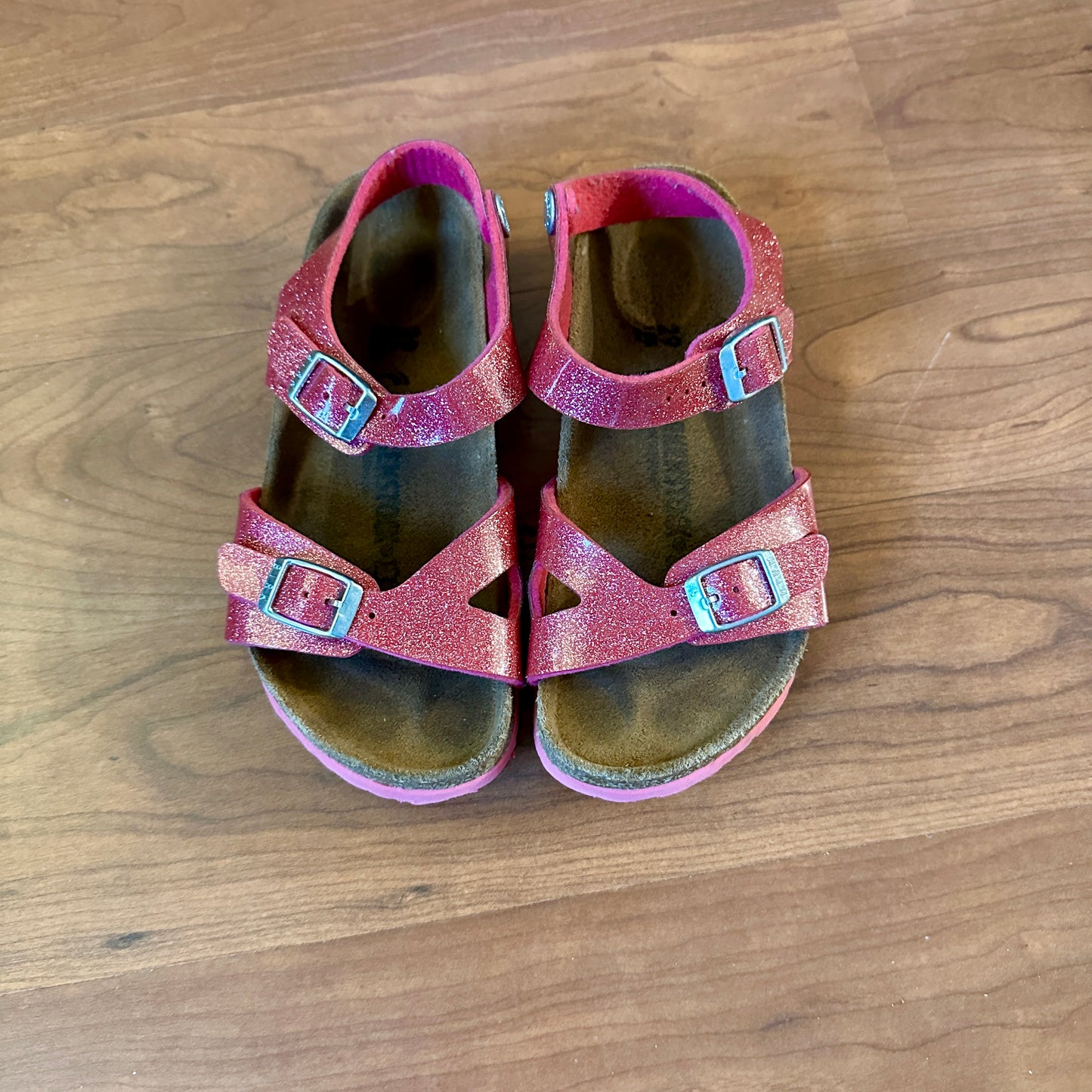 #162 Birkenstock Sparkly Pink Sandals Sz 11