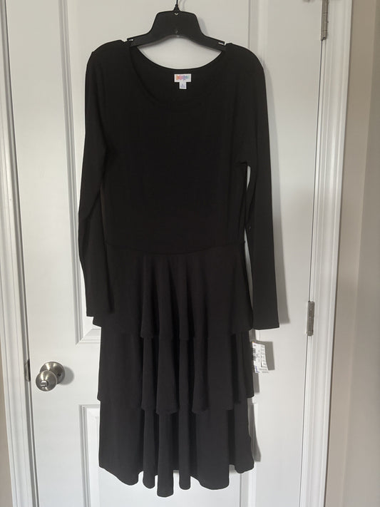 #138 - L - NWT Lularoe - Black ruffle tiered dress - PU 45236