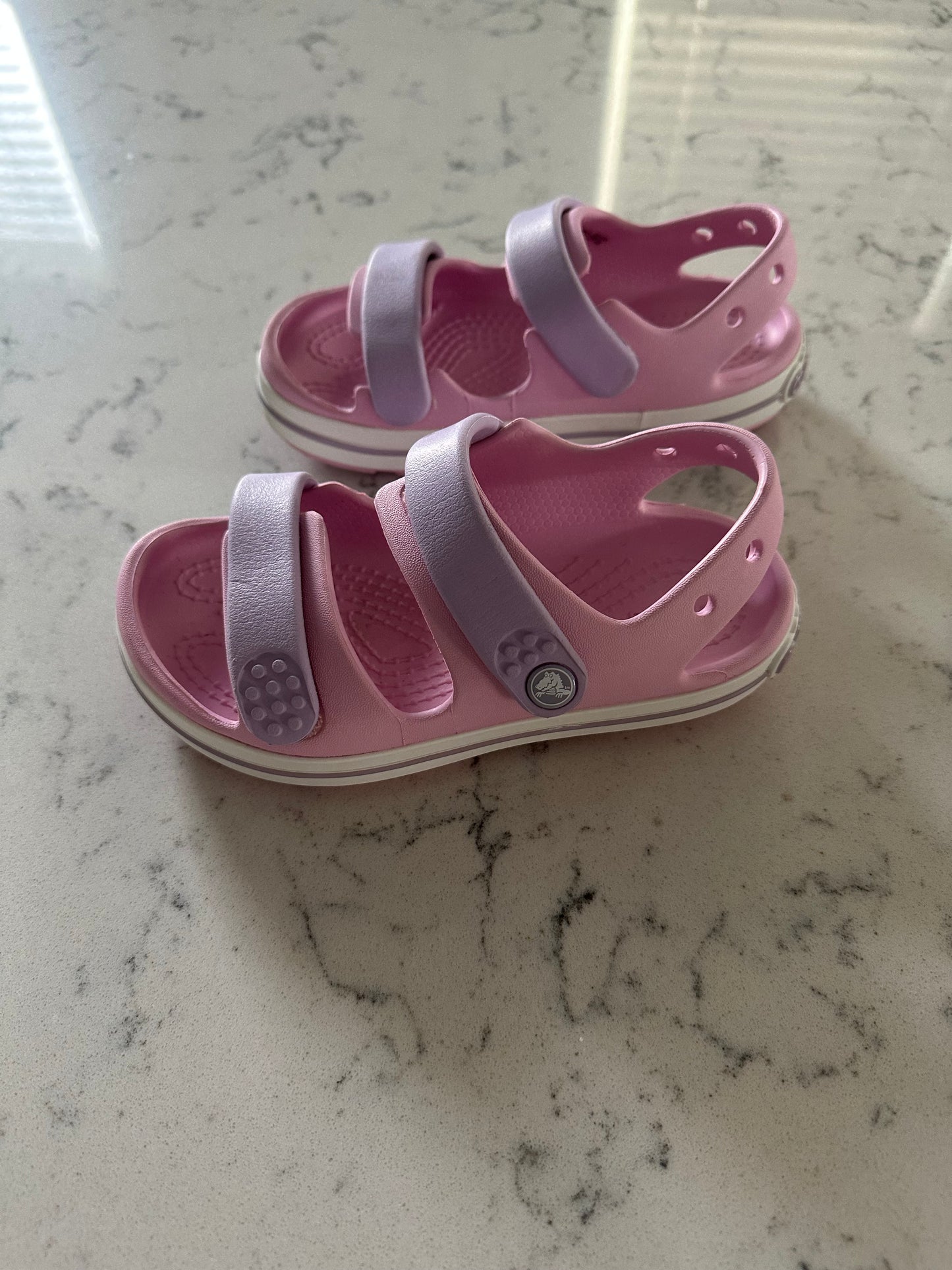 Seller 42, Crocs Strap Sandal, Pink/Purple, EUC, Girls 10c