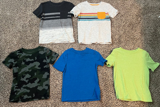 Seller #72 Boys 5T Set of Shirts - Camo | Blue | Yellow - VGUC
