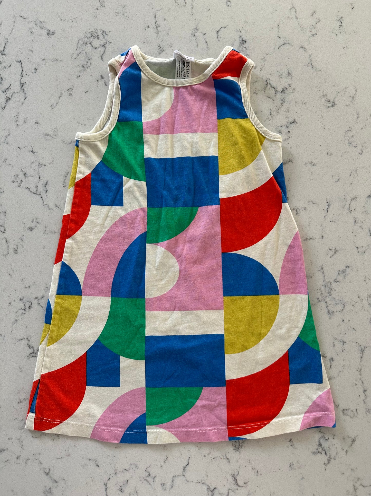 Seller 42, Hanna Andersson Tank Dress, Color Block Print, EUC, Girls Size 5