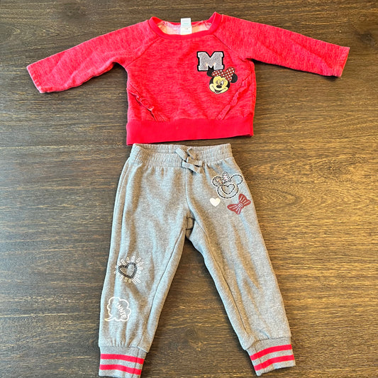 #5 Disney Minnie Mouse Sweatshirt and Sweatpants Set, Girls 18 months