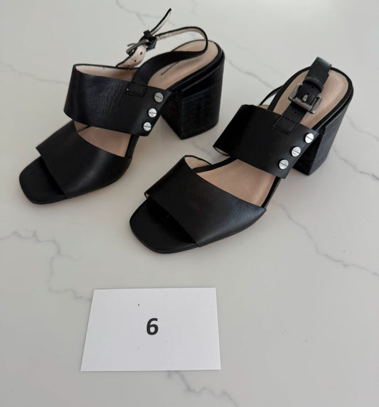 #42 Women's Caslon Black strappy heels with metal detail - 6