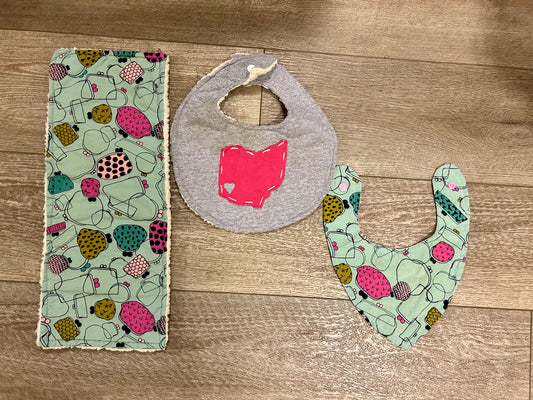 Boutique Bibs and Burp Cloth