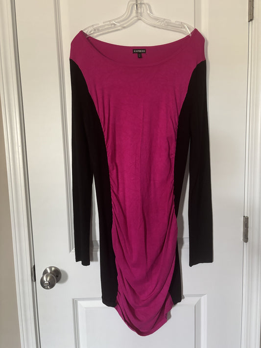 #138 - L - VGUC Express - Pink/Black Sweater Dress - PU 45236