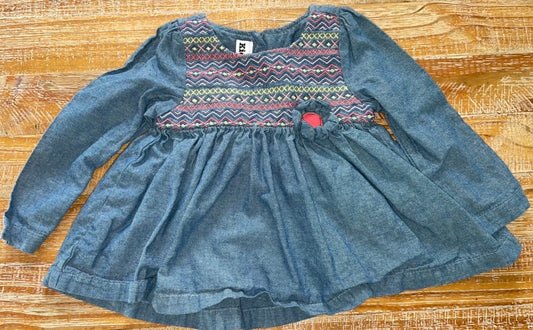 Seller #3 Kids Headquarters Girls Long Sleeve Denim Top 18 mos