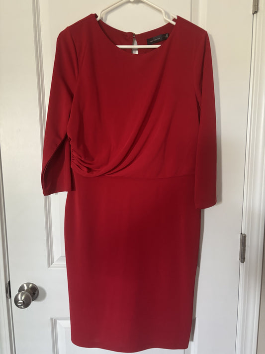 #138 - L - VGUC The Limited - Red LS Dress - PU 45236