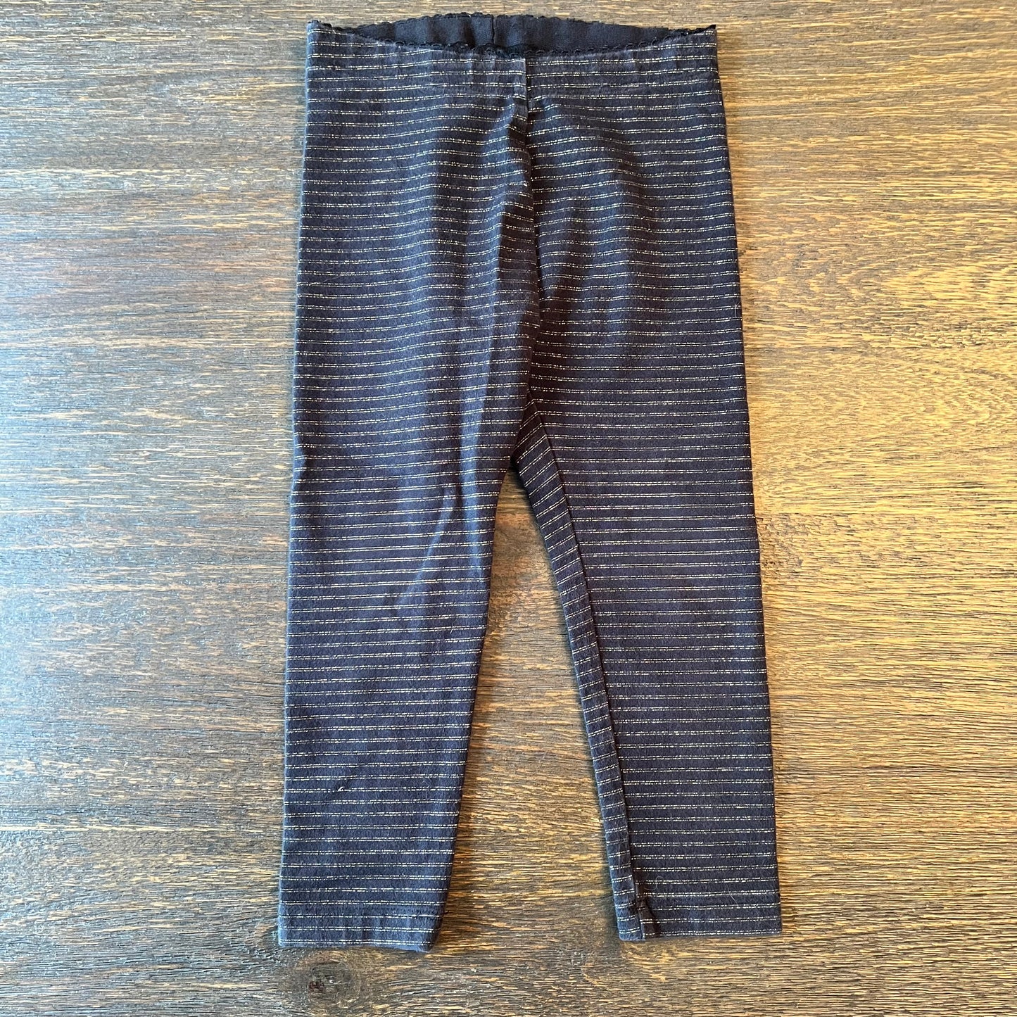 #5 Tea CollectionLeggings  Black with Gold Stripes, Girls 3t