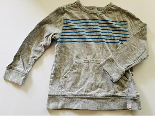 # 92 boys 4 t Gap gray blue stripe long sleeve top