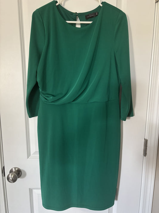 #138 - L - VGUC The Limited - Green LS Dress - PU 45236