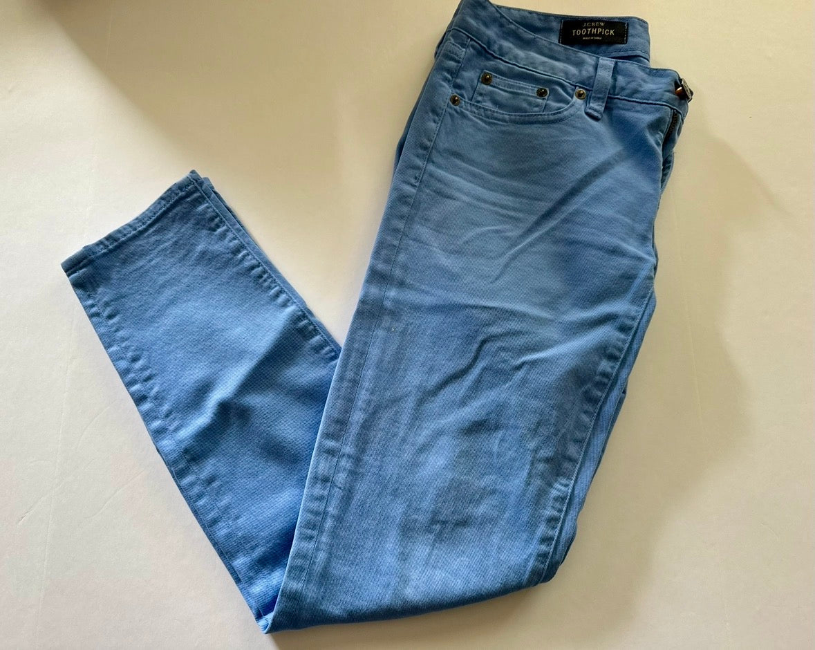 #92 women’s j crew size 26 ankle blue long jeans