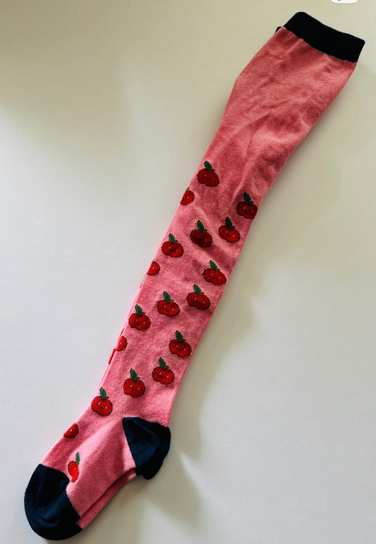 # 92 Girls 3/4 BODEN pink apple tights nwot