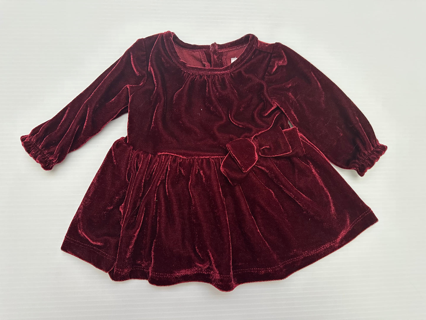 Seller #168 Just One You Girls NB Maroon Velour Dress + Gold Bow Leggings