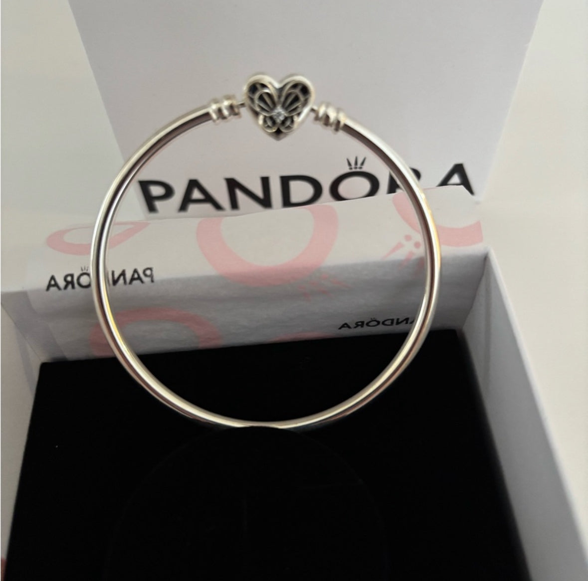 Seller #195 - *REDUCED*  Pandora Bracelet Butterfly Bangle Heart Rhinestone - Brand New in Box
