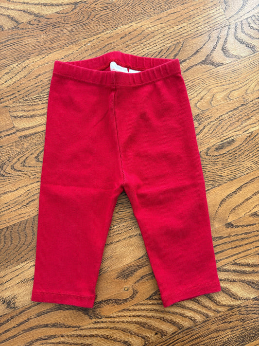 #103 • Girls • 18-24m • Hanna Andersson • Red Ribbed Capri Leggings