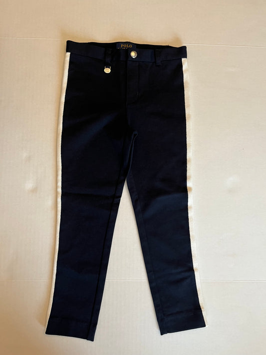 EUC Ralph Lauren girls navy with white stripe thick knit pants size 5. PPU Mariemont