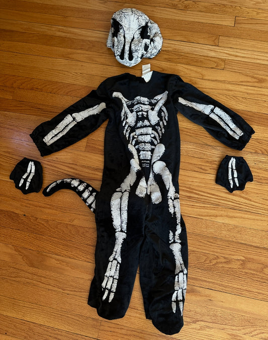 #186 REDUCED Spirit Halloween Dinosaur Bones Costume - 5-6T (fits like 4-5T) - EUC