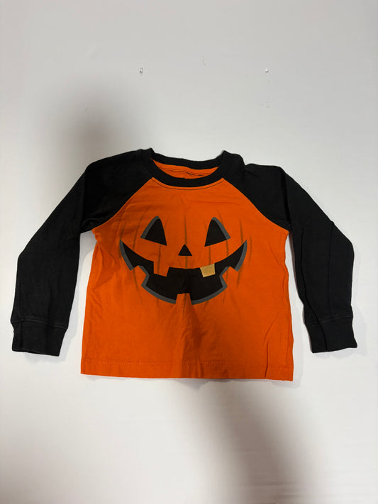 #27 Boys 2T Halloween Jack-o-Lantern long sleeve tee