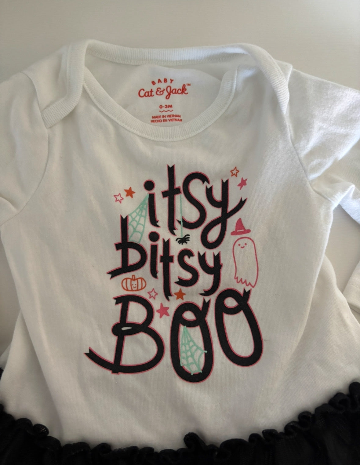 Seller #195 - Cat & Jack Baby Girl Halloween Themed Onesie - Size 0-3 Months