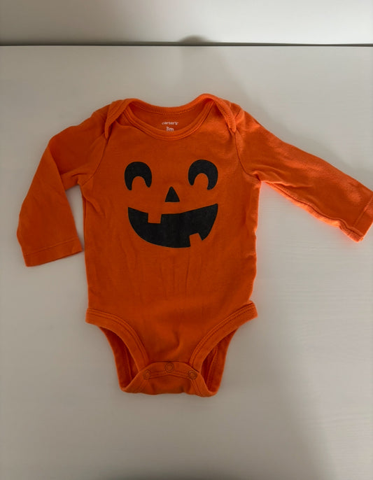 Seller #195 - Carter’s Jack O Lantern Orange Onesie - Size 3 Months