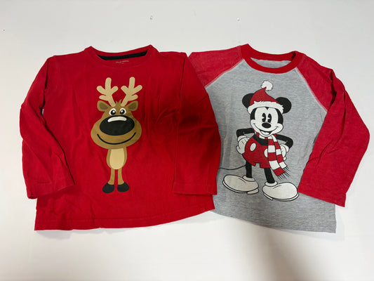 #27 Boys 2T Christmas graphic long sleeve tees