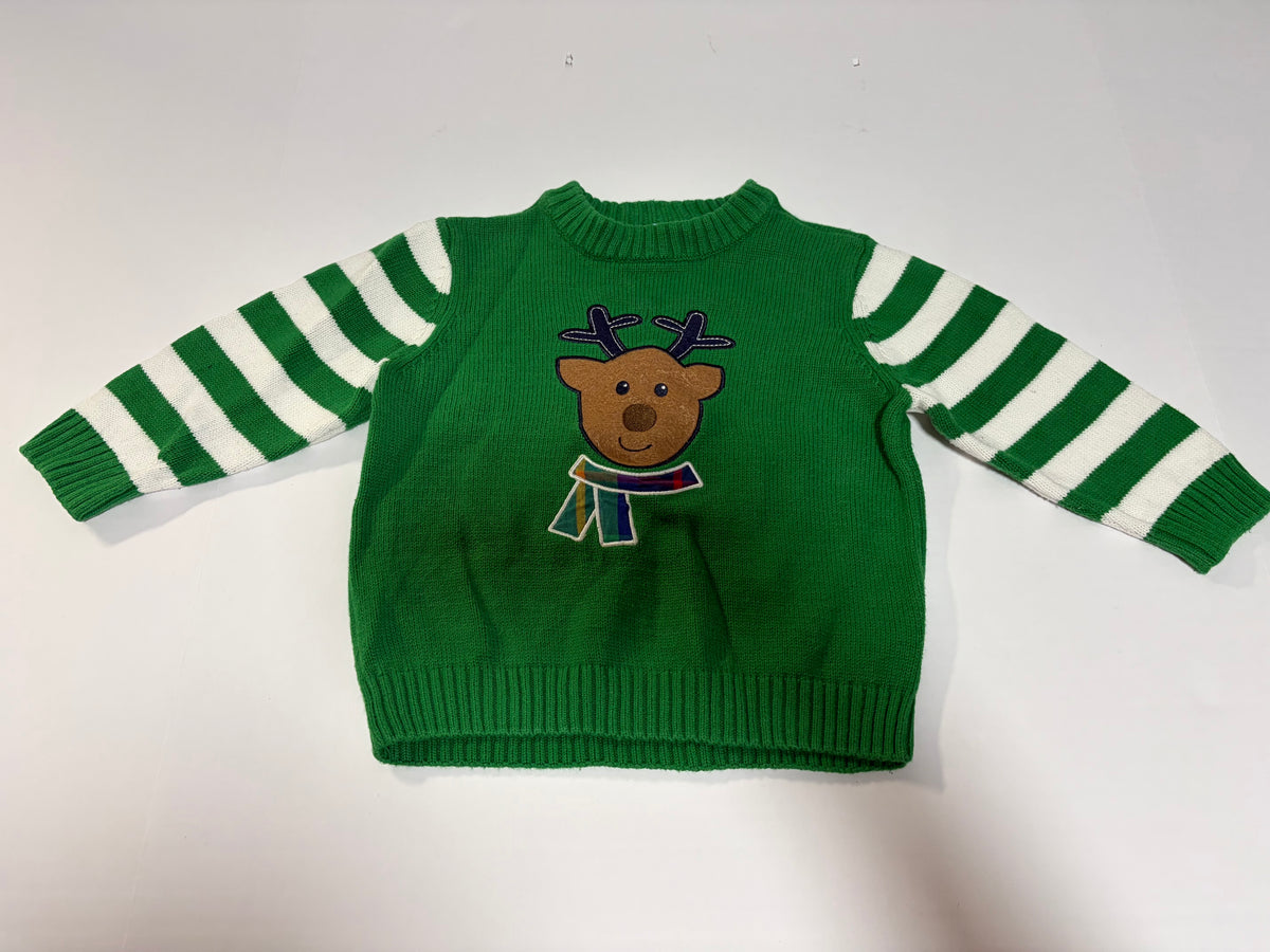 #27 Boys 2T JK Kids embroidered reindeer sweater