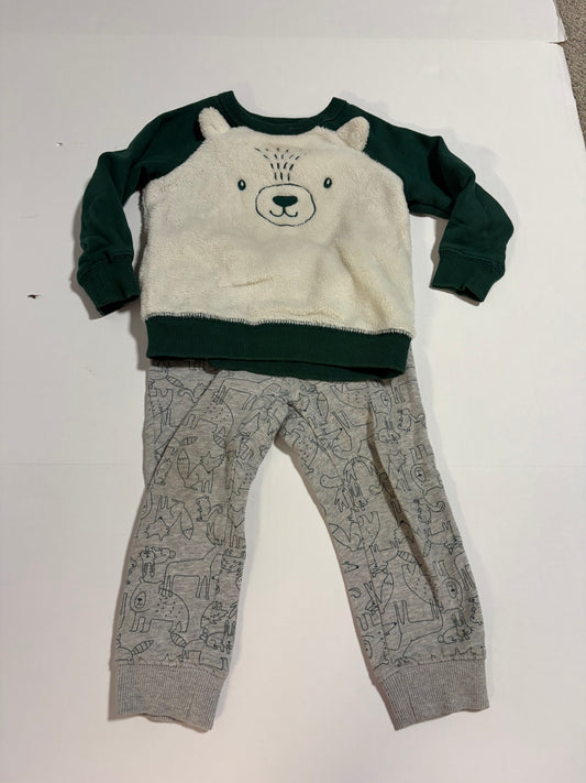 #27 Boys 2T Carters fleece sweatshirt + matching sweatpants