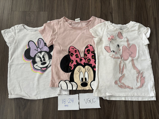 #138 - 18-24 Mo Minnie and Aristocats TShirt Bundle VGUC