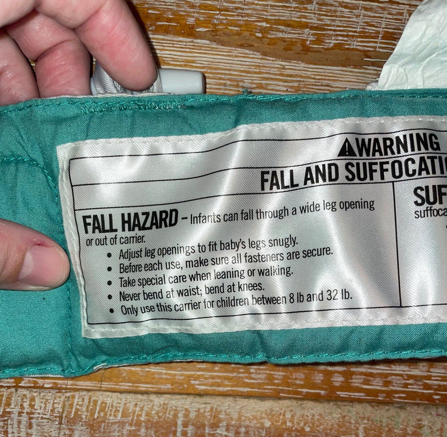 Seller #3 Infantino Gray and Teal Baby Carrier