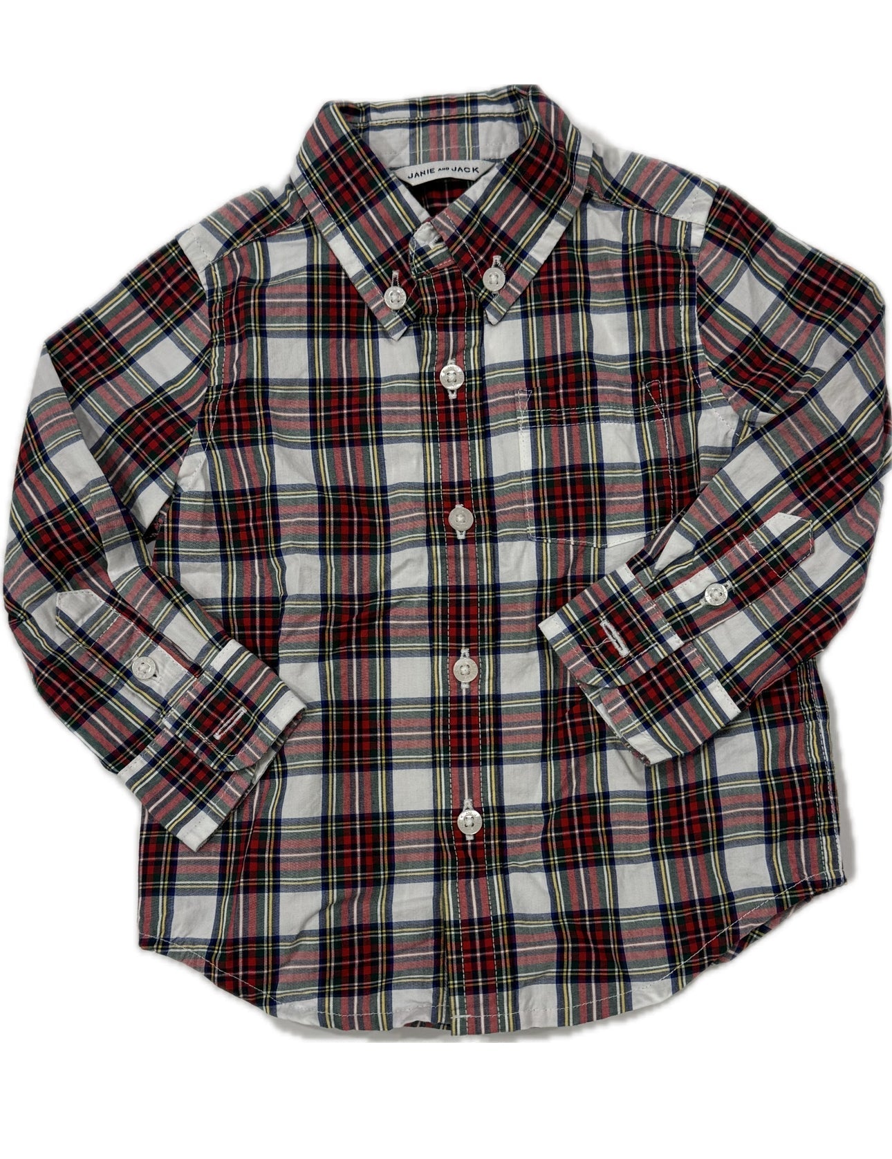 #38 Janie and Jack 12-18 Months Boys Plaid Button Down Shirt