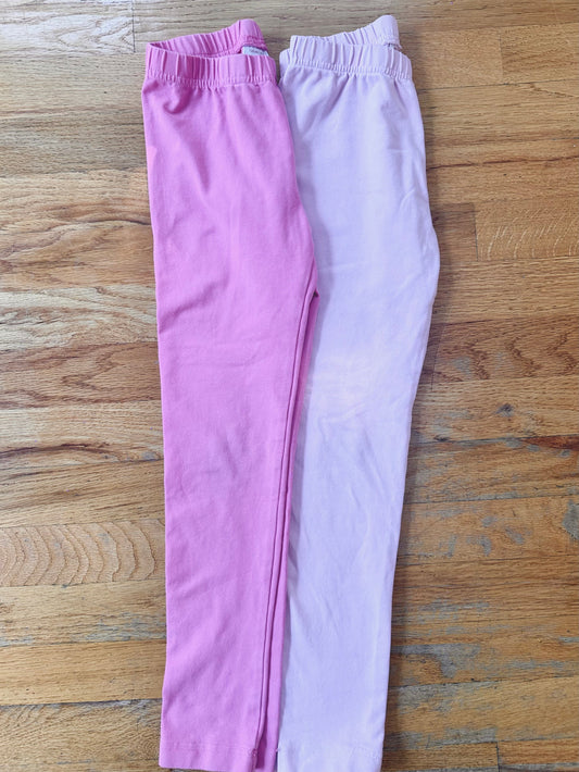 #104 Hanna Andersson girl size 120 (6/7) pink and light pink leggings