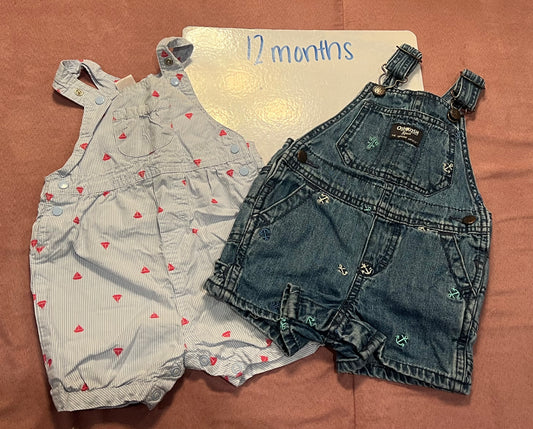 12 month boys overall set (2)