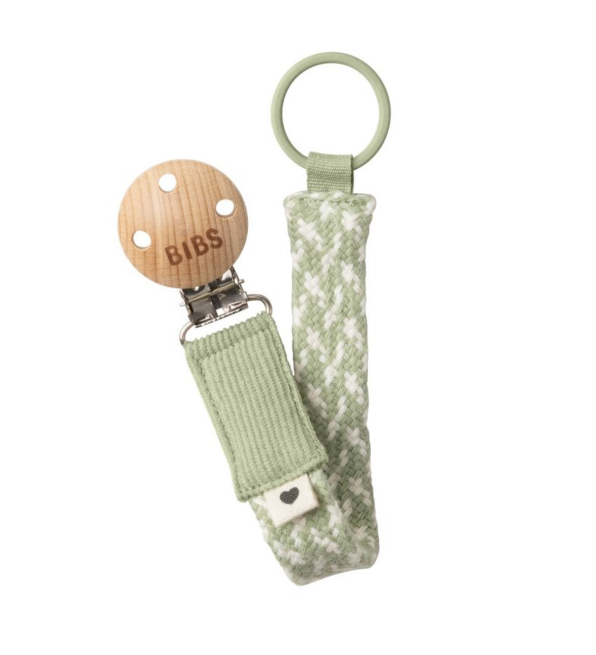 Seller 189 BIBS Glow in the Dark Pacifier 2-pack + Braided Pacifier Clip NEW