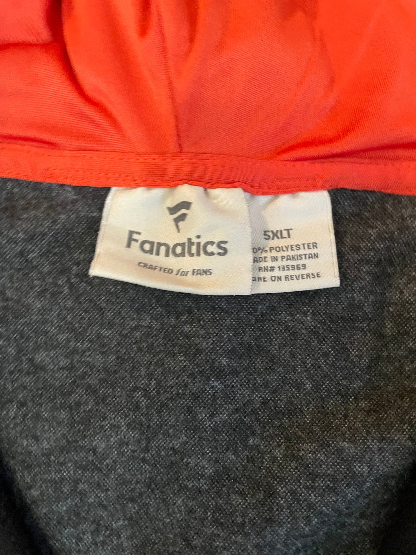 Seller #171 *REDUCED*  Fanatics 5XL Tall Mens zip up Bengals Jacket