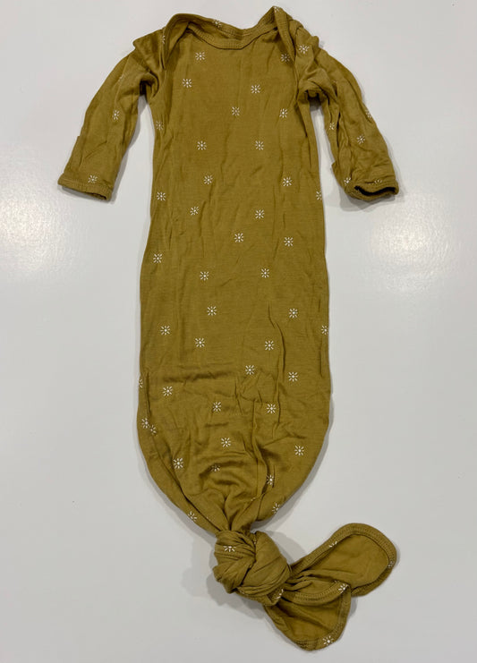 #38 Solly Baby 0-3 Months Mustard Yellow Knotted Gown