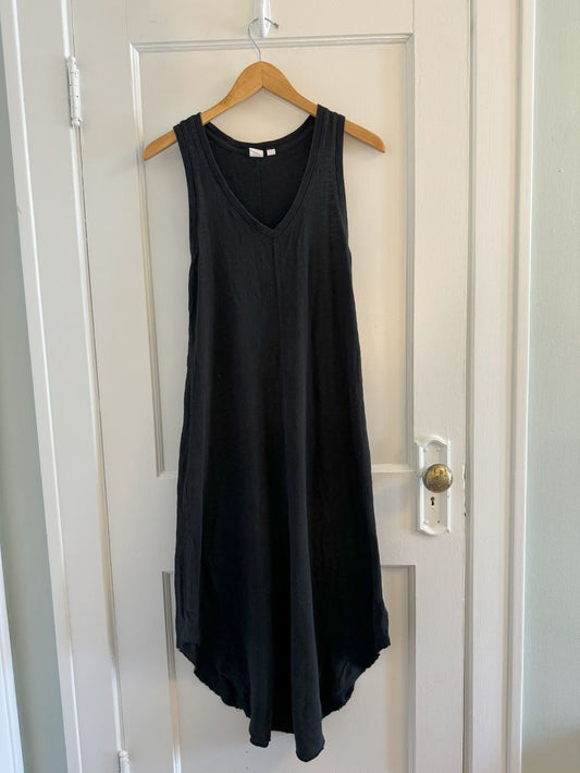 Gap Black Cotton Midi Dress, Women's Small