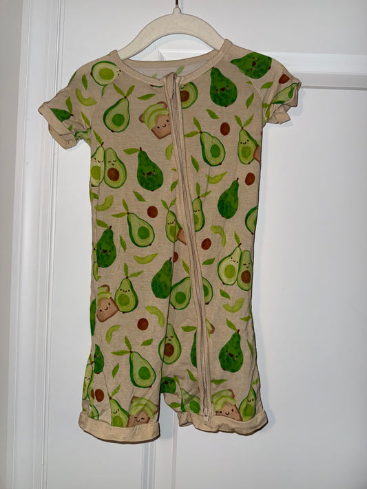 #106: 2T Little Sleepies Avocado Shorty Zippy