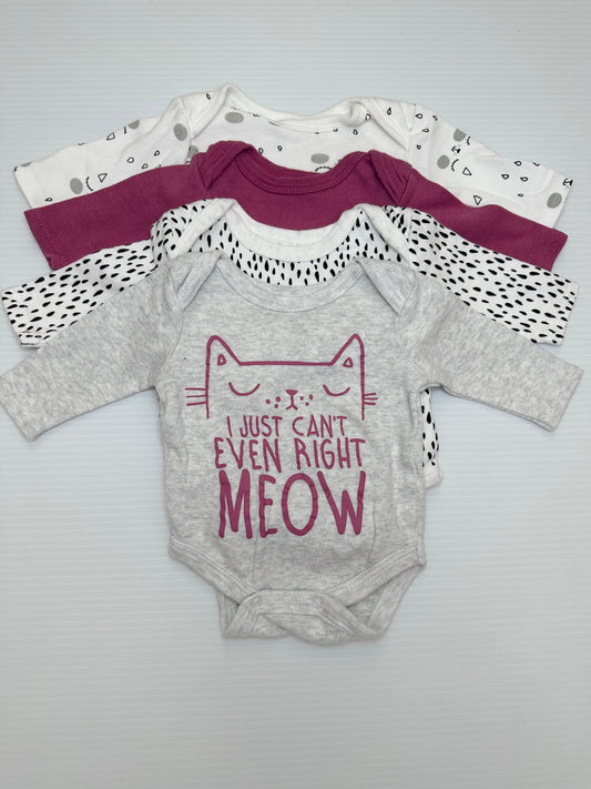 Seller #168 Emily & Oliver Girls 0-3m Longsleeve Cat Onesies