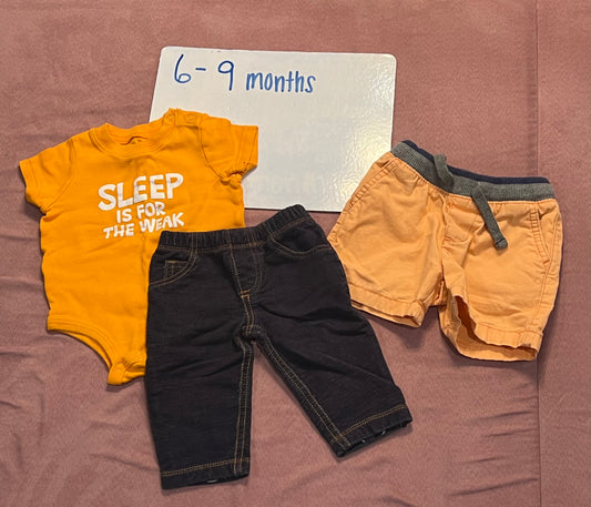 6-9 month boys orange outfit