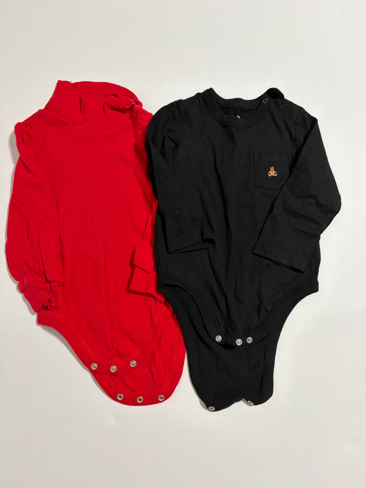 #27 Boys 24m solid long sleeve onesies