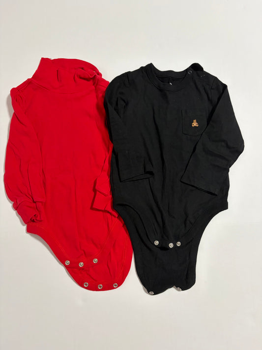 #27 Boys 24m solid long sleeve onesies