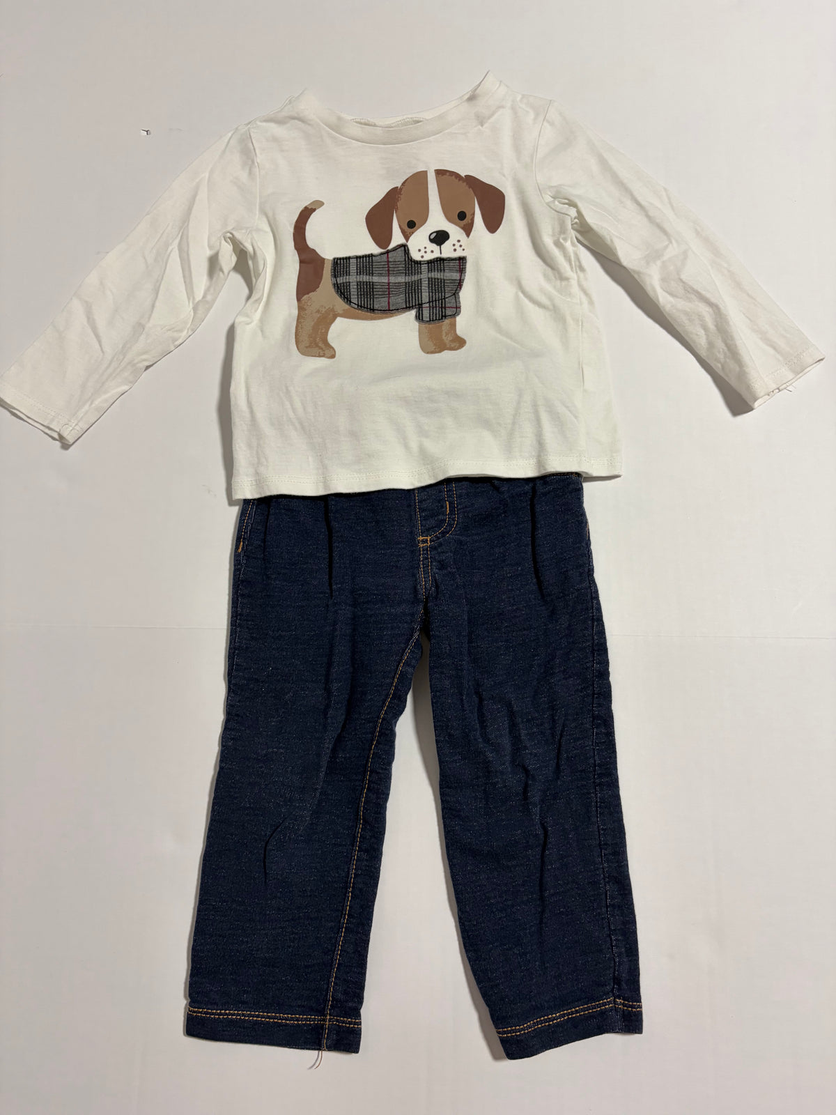 #27 Boys 24m Applique puppy shirt with Jeans