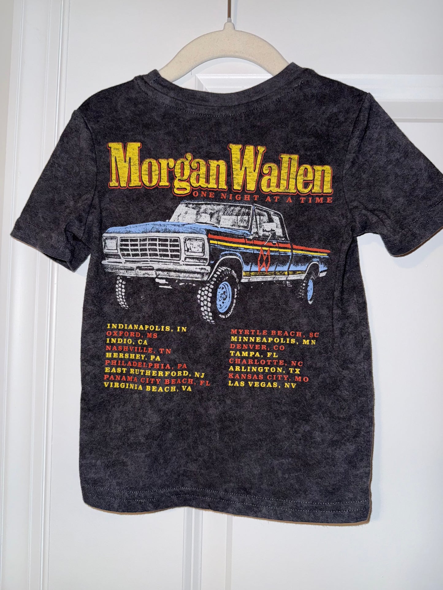 #106: 3T Morgan Wallen Acid Wash Band Tee (Front & Back!) *REDUCED*