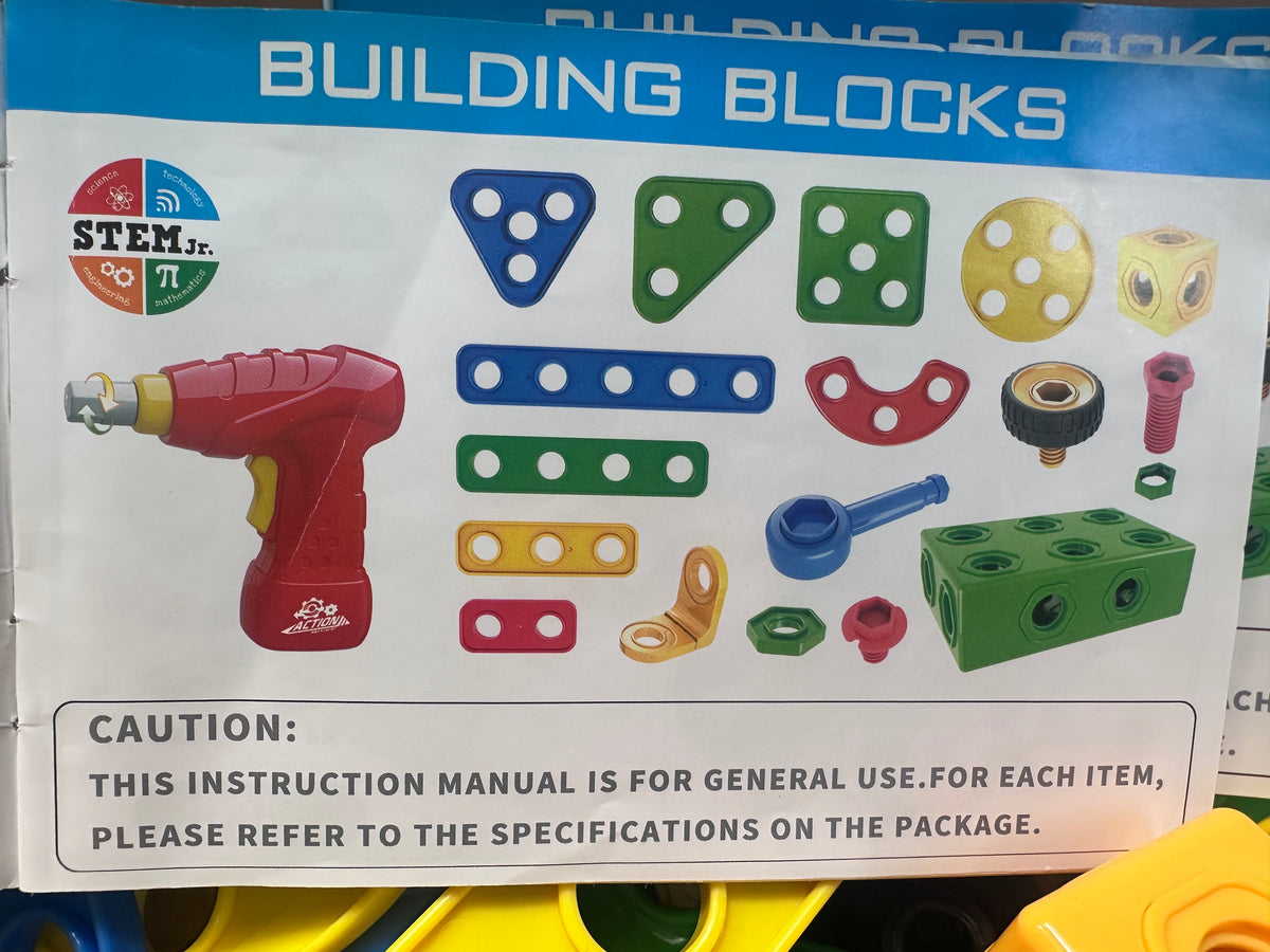 #104 STEM building block with drill, plastic bin not included
