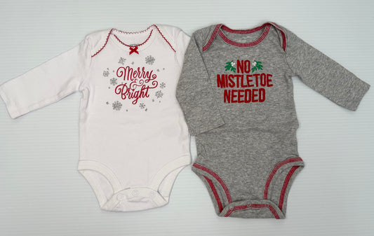 Seller #168 Girls 3m Christmas Longsleeve Onesies