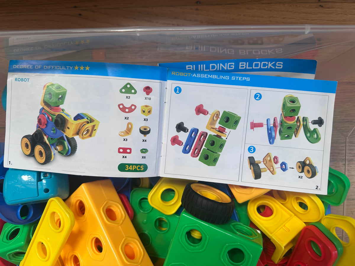 #104 STEM building block with drill, plastic bin not included