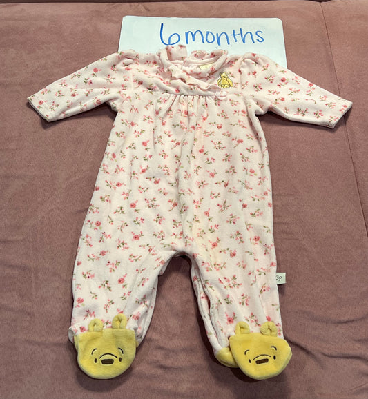 6 month girls vintage Winnie the Pooh velour outfit
